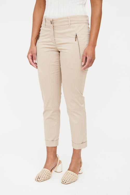 Brunello Cucinelli Beige Cuffed Pant