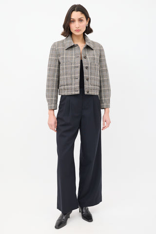 Brunello Cucinelli Multicolour Wool Sequin Check Jacket