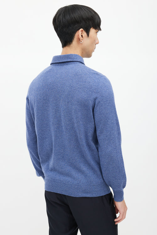 Brunello Cucinelli Blue Cashmere Knit Sweater