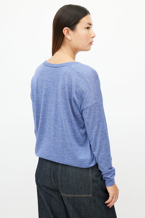 Brunello Cucinelli Blue Cashmere Monili Knit Sweater