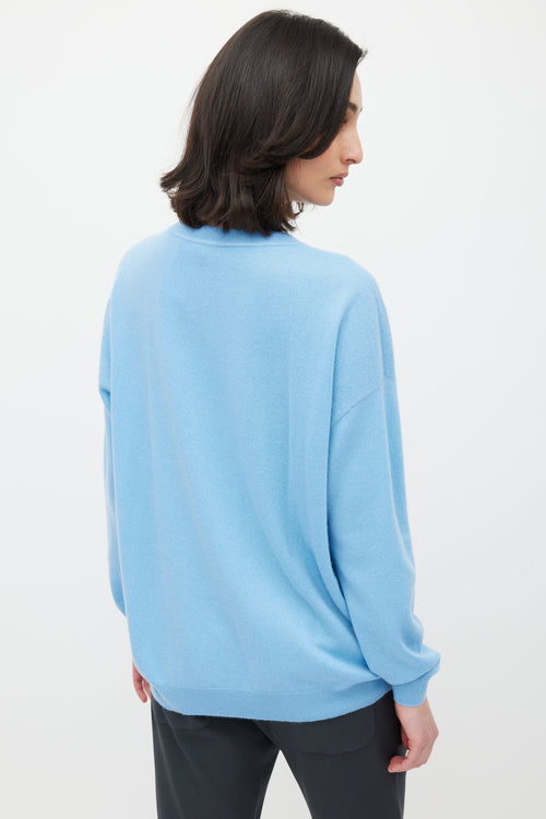 Brunello Cucinelli Blue Cashmere Monilli Sweater