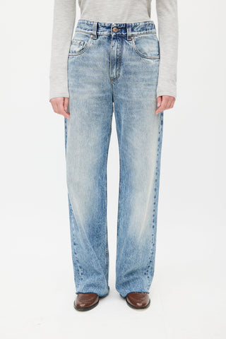 Brunello Cucinelli Blue Wide Leg Jeans