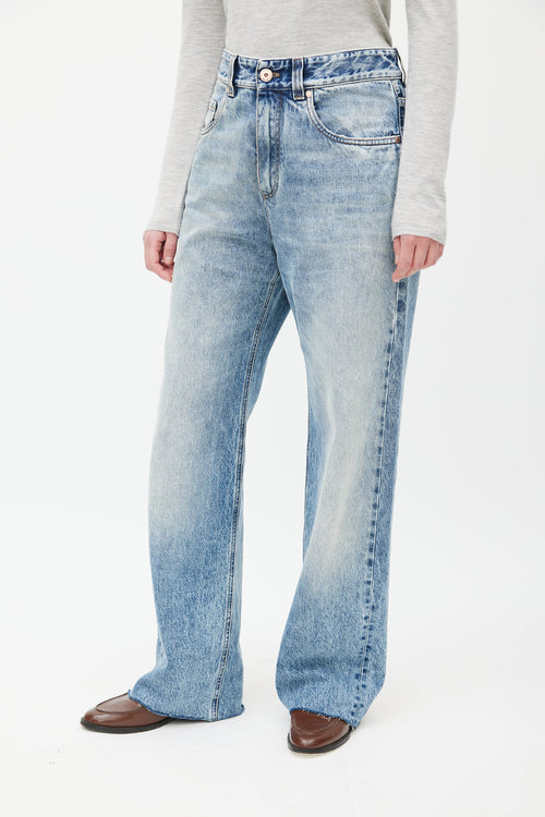 Brunello Cucinelli Blue Wide Leg Jeans