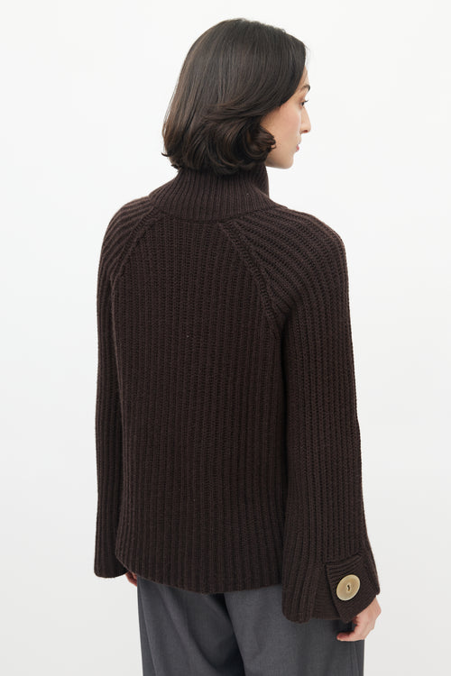 Brunello Cucinelli Brown Cashmere Knit Cardigan