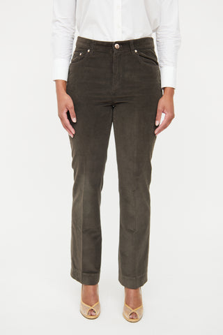 Brunello Cucinelli Brown Wide Leg Corduroy Pant