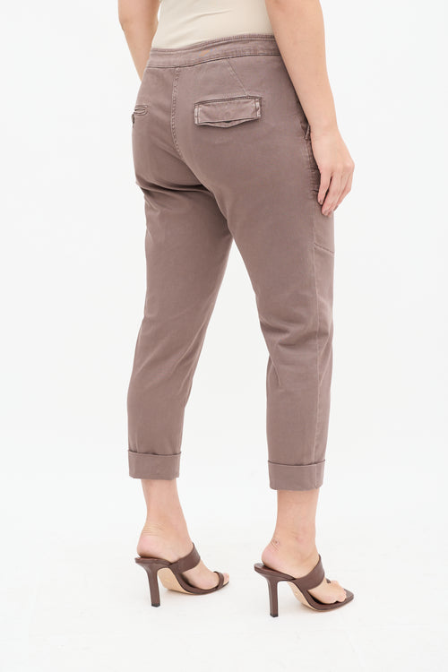 Brunello Cucinelli Brown Cropped Cargo Trouser