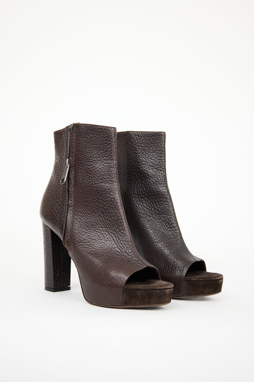 Brunello Cucinelli Brown Leather Heeled Boot