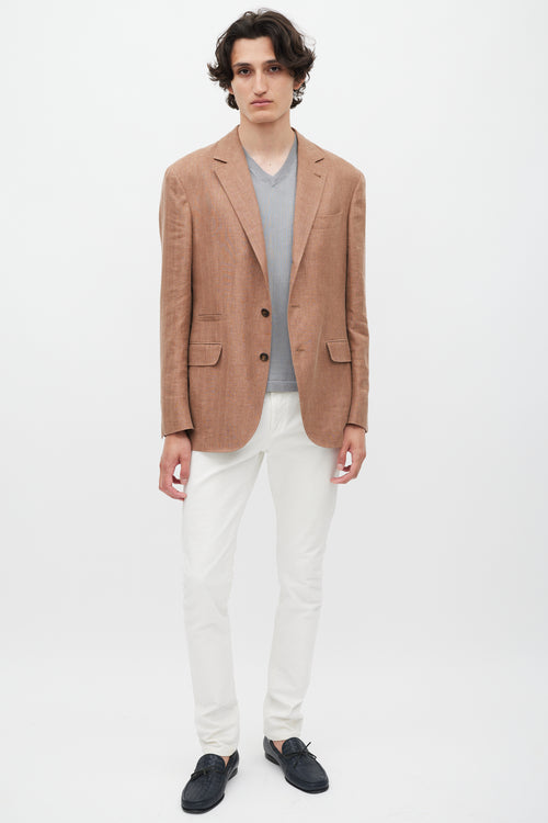 Brunello Cucinelli Brown Linen Blazer