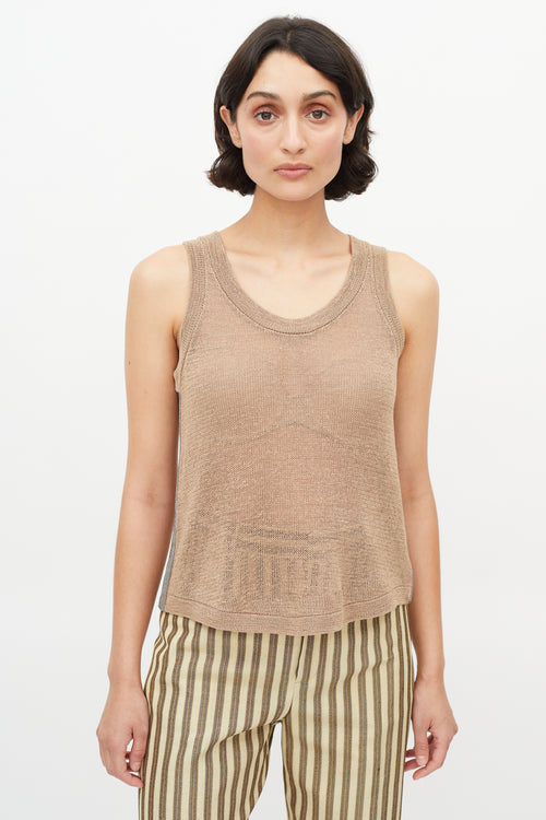 Brunello Cucinelli Brown Monili Knit Tank