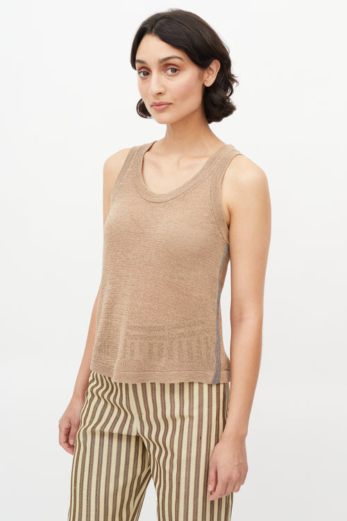 Brunello Cucinelli Brown Monili Knit Tank