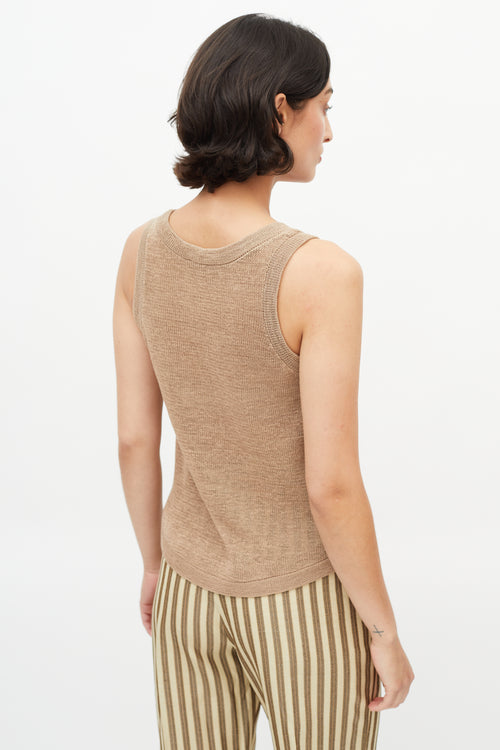 Brunello Cucinelli Brown Monili Knit Tank