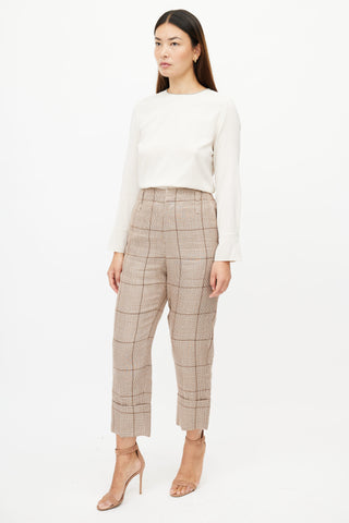 Brunello Cucinelli Brown Plaid Trouser