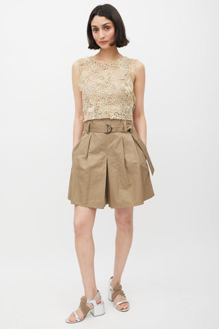 Brunello Cucinelli Brown Pleated Wide Leg Short