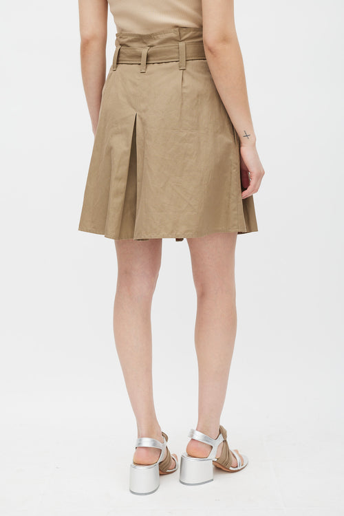 Brunello Cucinelli Brown Pleated Wide Leg Short