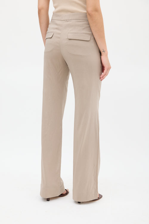 Brunello Cucinelli Brown Silk 
Monili Belt Trouser