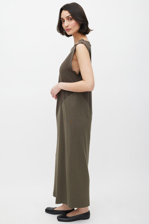 Brunello Cucinelli Brown Silk Panelled Dress