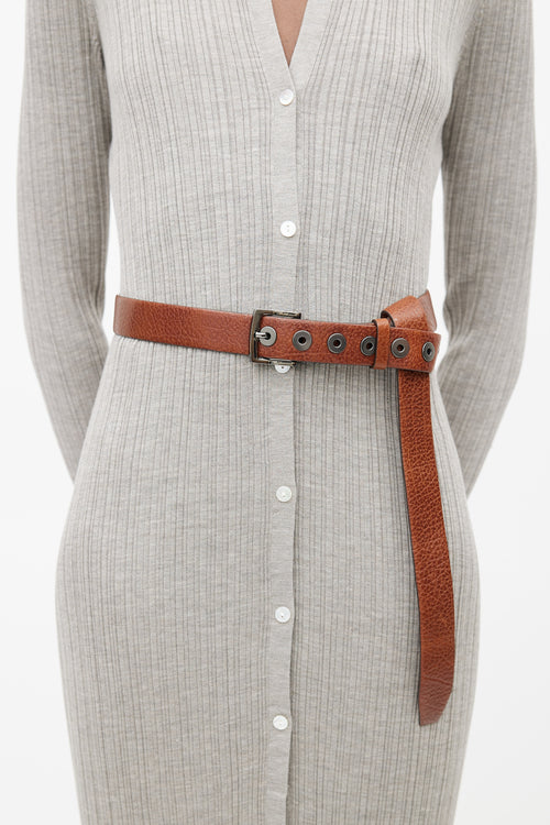 Brunello Cucinelli Brown 
Silver Belt