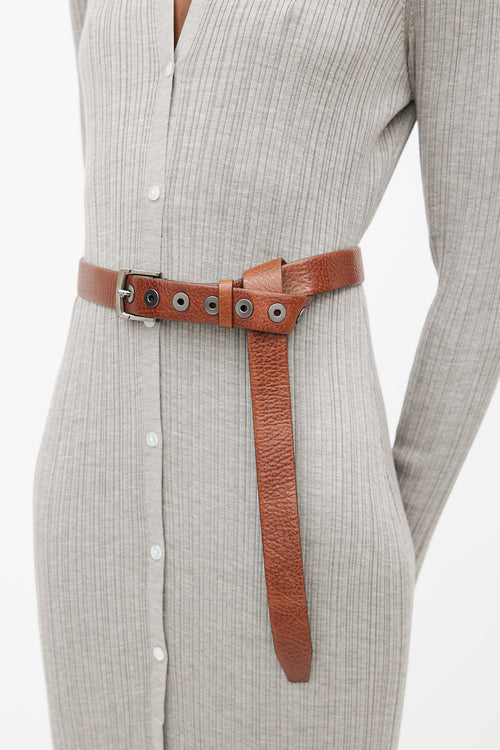 Brunello Cucinelli Brown 
Silver Belt