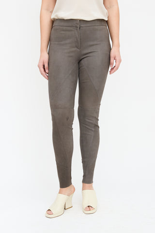 Brunello Cucinelli Suede Skinny Trousers