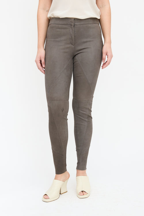 Brunello Cucinelli Suede Skinny Trousers