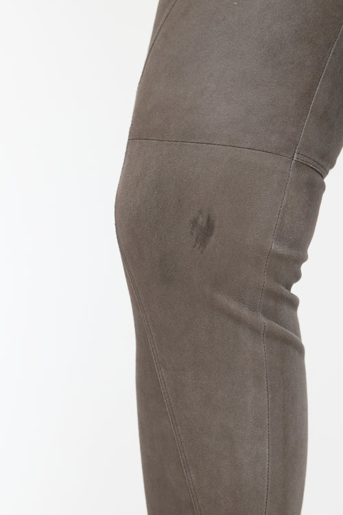 Brunello Cucinelli Suede Skinny Trousers