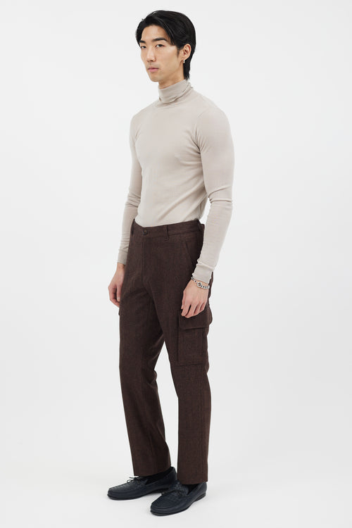 Brunello Cucinelli Brown Wool Cargo Trouser