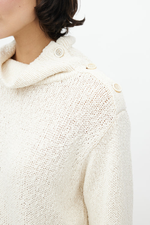 Brunello Cucinelli Cream Knit Lace Sweater