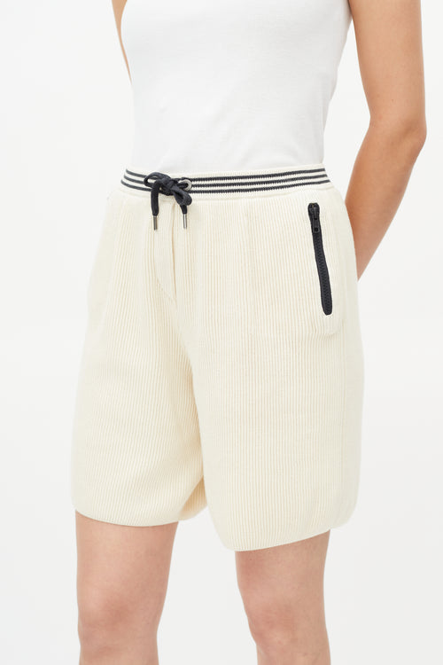 Brunello Cucinelli Cream Knit Shorts