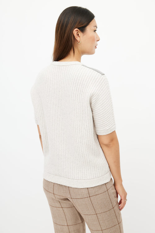 Brunello Cucinelli Cream Monilli Knit Top