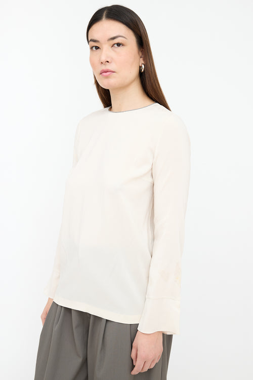 Brunello Cucinelli Silk Chain Trim Blouse