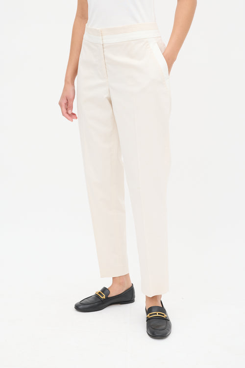 Brunello Cucinelli Cream Tapered Trouser