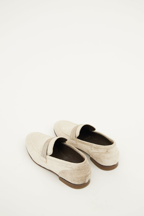 Brunello Cucinelli Cream Velvet Loafer