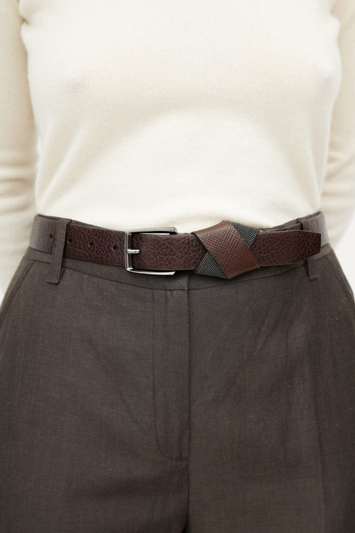 Brunello Cucinelli Dark Brown Double Monili Buckle Belt