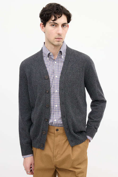 Brunello Cucinelli Dark Grey Cashmere Cardigan