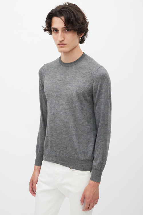 Brunello Cucinelli Dark Grey Cashmere Knit Sweater