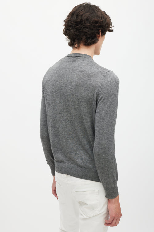 Brunello Cucinelli Dark Grey Cashmere Knit Sweater