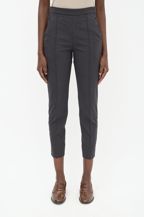 Brunello Cucinelli Dark Grey Wool Monilli Trouser