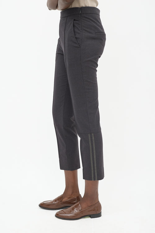 Brunello Cucinelli Dark Grey Wool Monilli Trouser