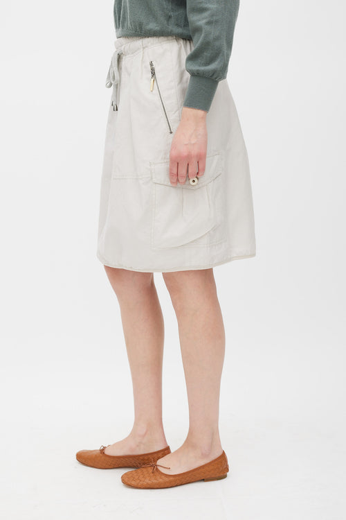 Brunello Cucinelli Grey Cargo Skirt