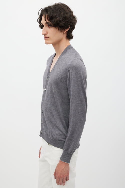 Brunello Cucinelli Grey Cashmere Cardigan