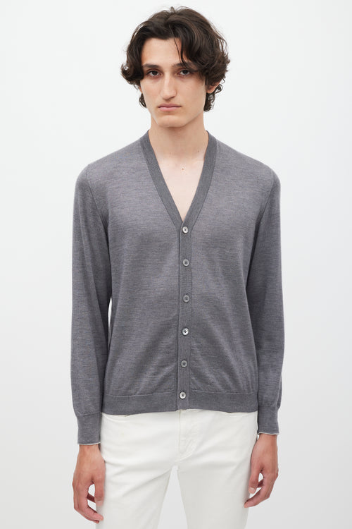 Brunello Cucinelli Grey Cashmere Cardigan