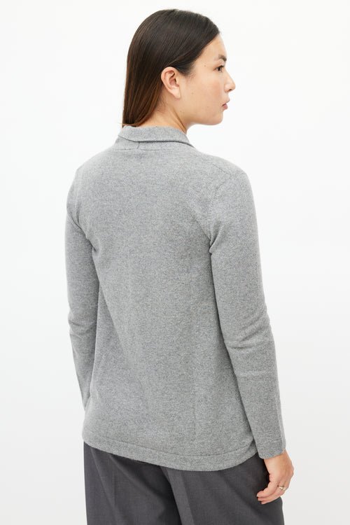 Brunello Cucinelli Grey Cashmere Knit Cardigan