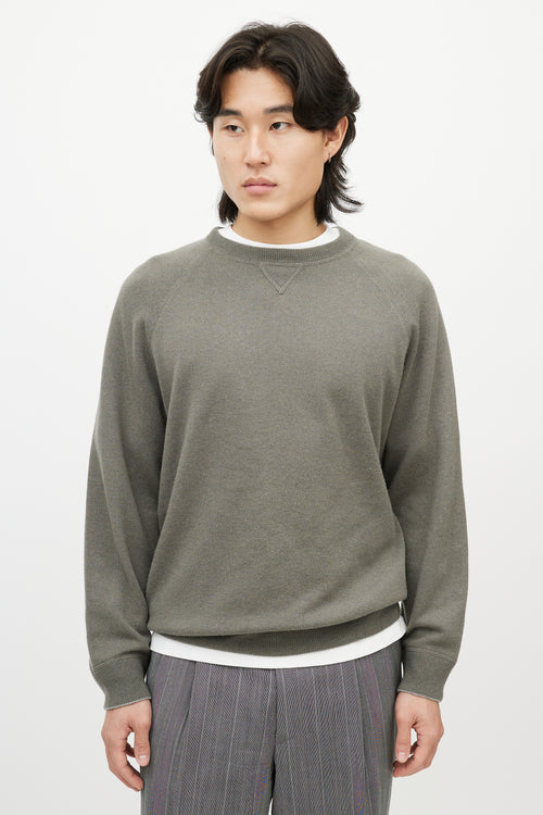 Grey Cashmere Long Sleeve Sweater