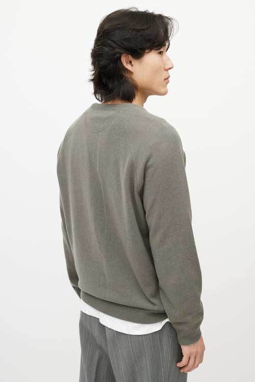 Grey Cashmere Long Sleeve Sweater