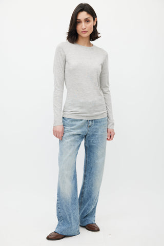 Brunello Cucinelli Grey Cashmere Top