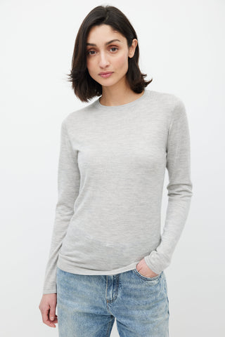 Brunello Cucinelli Grey Cashmere Top