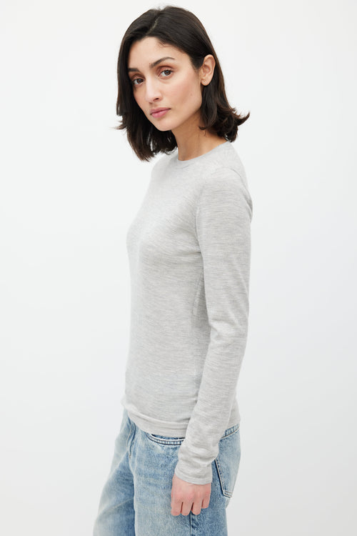 Brunello Cucinelli Grey Cashmere Top