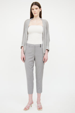 Brunello Cucinelli Grey Dolman Half Sleeve Cardigan