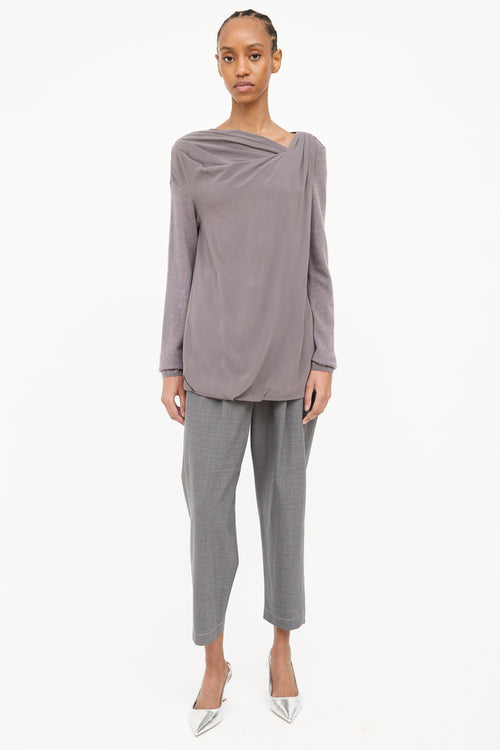 Brunello Cucinelli Silk Drape Top