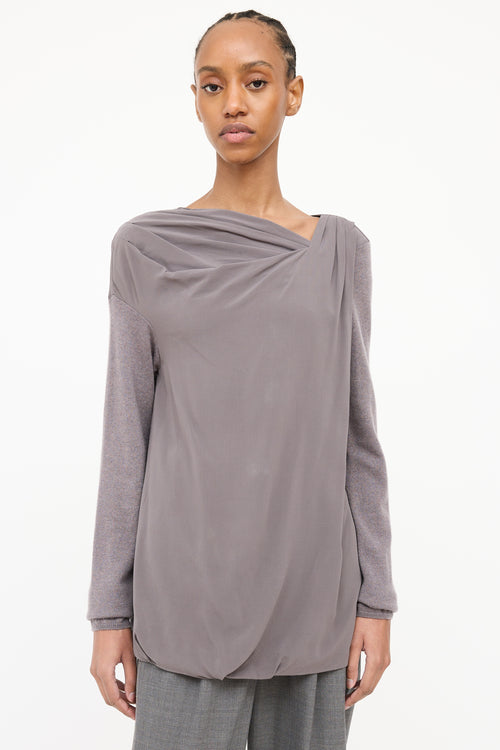 Brunello Cucinelli Silk Drape Top